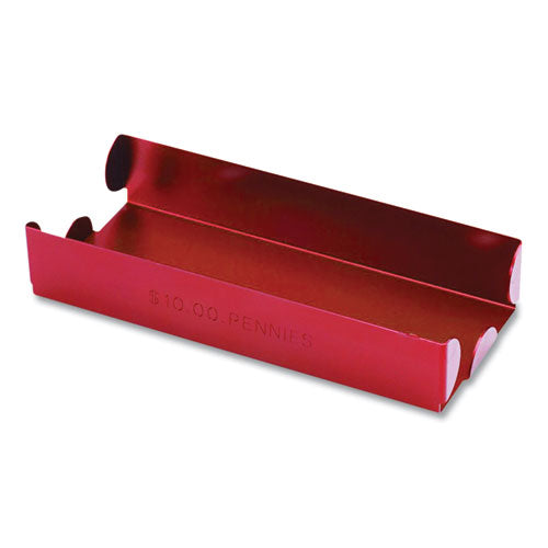 Metal Coin Tray, Pennies, 3.5 X 10 X 1.75, Red