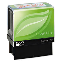 Load image into Gallery viewer, Green Line Message Stamp, Paid, 1 1-2 X 9-16, Red

