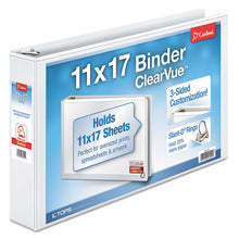 Load image into Gallery viewer, Clearvue Slant-d Ring Binder, 3 Rings, 2&quot; Capacity, 11 X 17, White
