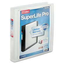 Load image into Gallery viewer, Superlife Pro Easy Open Clearvue Locking Slant-d Ring Binder, 3 Rings, 1.5&quot; Capacity, 11 X 8.5, White
