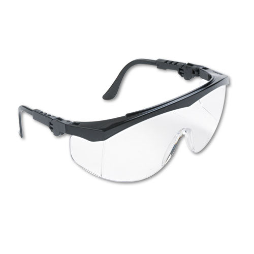 Tomahawk Wraparound Safety Glasses, Black Nylon Frame, Clear Lens, 12-box