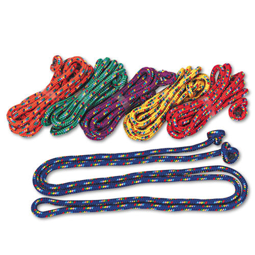 Braided Nylon Jump Ropes, 8ft, 6 Assorted-color Jump Ropes-set