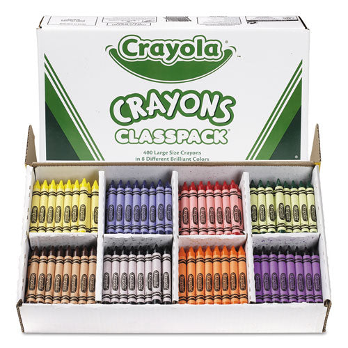 Classpack Large Size Crayons, 50 Each Of 8 Colors, 400-box