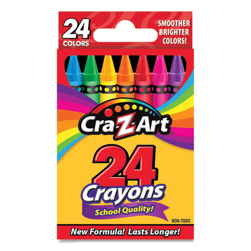 School Quality Crayon, Assorted Colors, 24-box