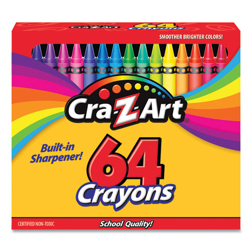 Crayons, 64 Assorted Colors, 64-pack