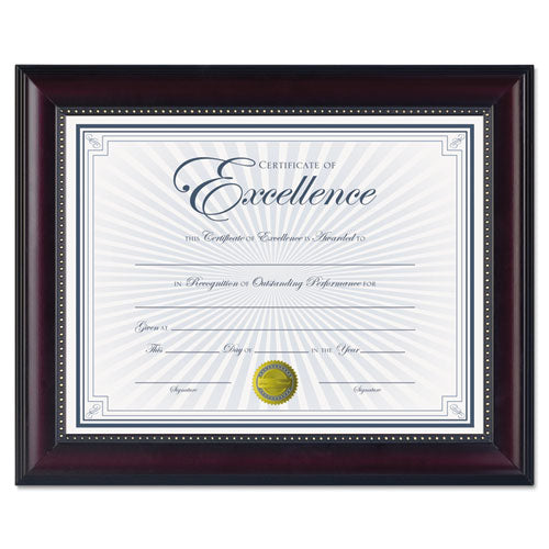 Prestige Document Frame, Rosewood-black, Gold Accents, Certificate, 8 1-2 X 11