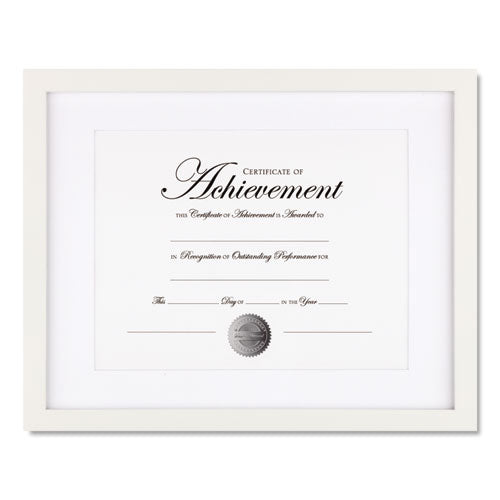 Wood Gallery Frame With Beveled Mat, 11 X 14, White