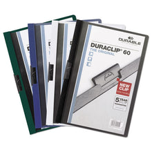 Load image into Gallery viewer, Vinyl Duraclip Report Cover W-clip, Letter, Holds 60 Pages, Clear-black, 25-box
