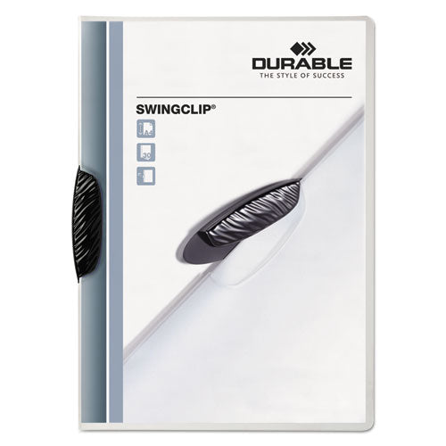 Swingclip Clear Report Cover, Letter Size, Black Clip, 25-box