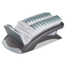 Load image into Gallery viewer, Telindex Desk Address Card File, Holds 500 2.88 X 4.13 Cards, 5.13 X 9.31 X 3.56, Plastic, Graphite-black
