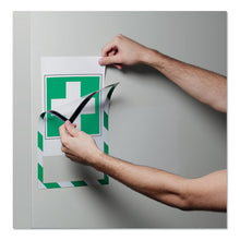 Load image into Gallery viewer, Duraframe Security Magnetic Sign Holder, 8 1-2&quot; X 11&quot;, Green-white Frame, 2-pack
