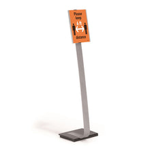 Load image into Gallery viewer, Info Sign Duo Floor Stand, Letter-size Inserts, 15 X 46 1-2, Clear
