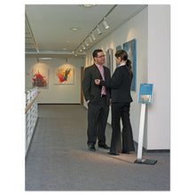 Load image into Gallery viewer, Info Sign Duo Floor Stand, Letter-size Inserts, 15 X 46 1-2, Clear
