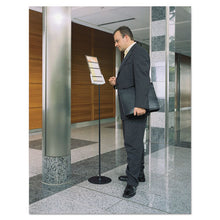 Load image into Gallery viewer, Sherpa Infobase Sign Stand, Acrylic-metal, 40&quot;-60&quot; High, Gray
