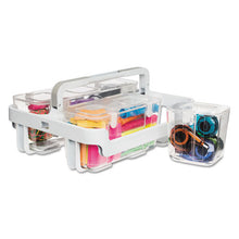 Load image into Gallery viewer, Stackable Caddy Organizer With S, M And L Containers, White Caddy, Clear Containers
