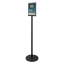 Load image into Gallery viewer, Double-sided Magnetic Sign Display, 8 1-2 X 11 Insert, 56&quot; Tall, Clear-black
