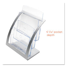 Load image into Gallery viewer, 3-tier Literature Holder, Leaflet Size, 11.25w X 6.94d X 13.31h, Silver
