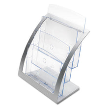 Load image into Gallery viewer, 3-tier Literature Holder, Leaflet Size, 11.25w X 6.94d X 13.31h, Silver
