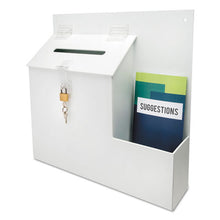 Load image into Gallery viewer, Suggestion Box Literature Holder W-locking Top, 13 3-4 X 3 5-8 X 13, White
