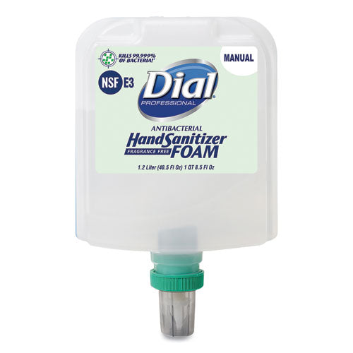 Dial 1700 Manual Refill Antibacterial Foam Hand Sanitizer, Fragrance-free, 1.2 L, 3-carton