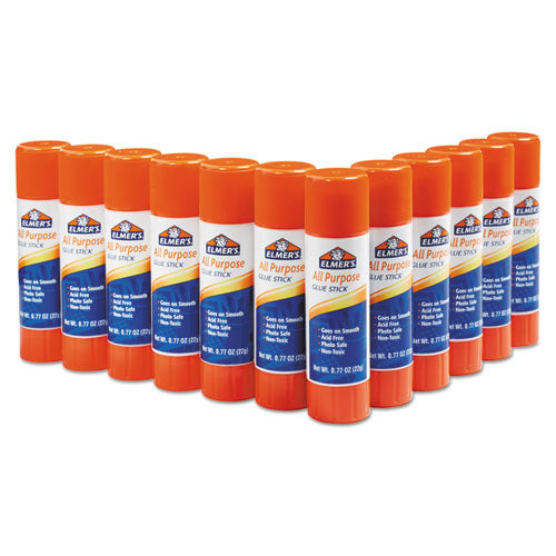 Disappearing Glue Stick, 0.77 Oz, Applies White, Dries Clear, 12-pack