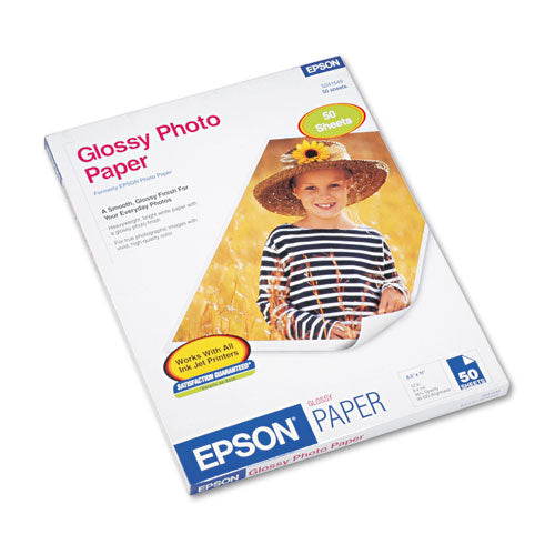 Glossy Photo Paper, 9.4 Mil, 8.5 X 11, Glossy White, 50-pack