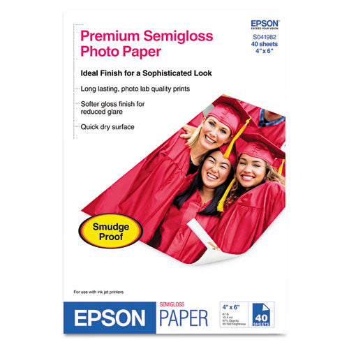 Premium Semigloss Photo Paper, 7 Mil, 4 X 6, Semi-gloss White, 40-pack
