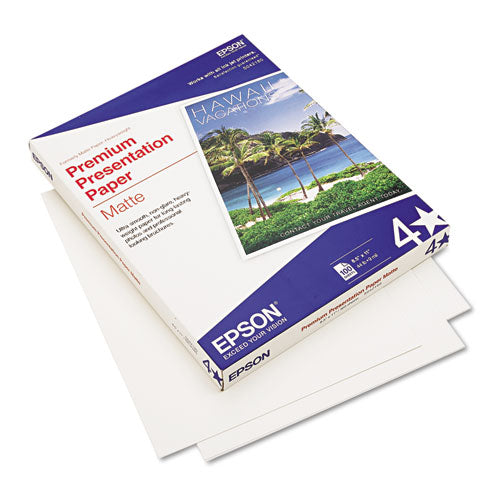 Premium Matte Presentation Paper, 9 Mil, 8.5 X 11, Matte Bright White, 100-pack