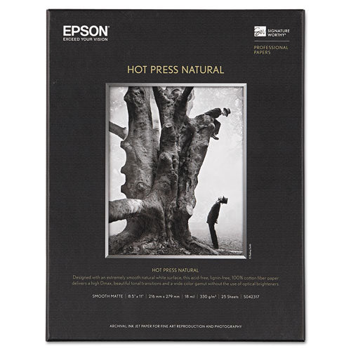 Hot Press Fine Art Paper, 17 Mil, 8.5 X 11, Smooth Matte Natural, 25-pack