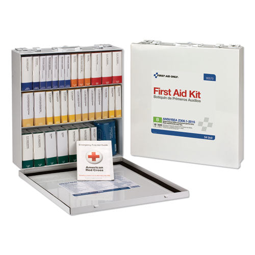 Unitized Ansi Compliant Class B Type Iii First Aid Kit For 100 People, 54 Units