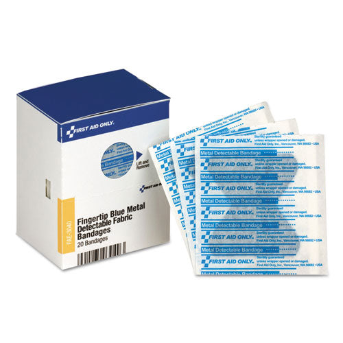 Smartcompliance Blue Metal Detectable Bandages,fingertip,1 3-4x2, 20 Bx, 24-ct