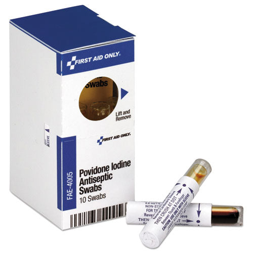 Povidone Iodine First Aid Antiseptic Swabs, 0.018 Oz, 10-box