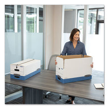 Load image into Gallery viewer, Liberty Heavy-duty Strength Storage Boxes, Legal Files, 15.25&quot; X 24.13&quot; X 10.75&quot;, White-blue, 4-carton
