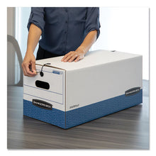 Load image into Gallery viewer, Stor-file Medium-duty Strength Storage Boxes, Legal Files, 15.25&quot; X 24.13&quot; X 10.75&quot;, White-blue, 12-carton
