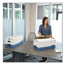 Load image into Gallery viewer, Stor-file Medium-duty Strength Storage Boxes, Legal Files, 15.25&quot; X 24.13&quot; X 10.75&quot;, White-blue, 12-carton
