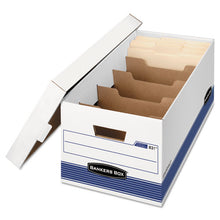 Load image into Gallery viewer, Stor-file Medium-duty Storage Boxes With Dividers, Letter Files, 12.88&quot; X 25.38&quot; X 10.25&quot;, White-blue, 12-carton
