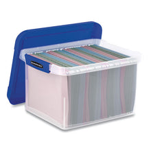 Load image into Gallery viewer, Heavy Duty Plastic File Storage, Letter-legal Files, 14&quot; X 17.38&quot; X 10.5&quot;, Clear-blue
