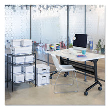 Load image into Gallery viewer, Organizer Storage Boxes, Large, 12.75&quot; X 16.5&quot; X 6.5&quot;, White-blue, 12-carton
