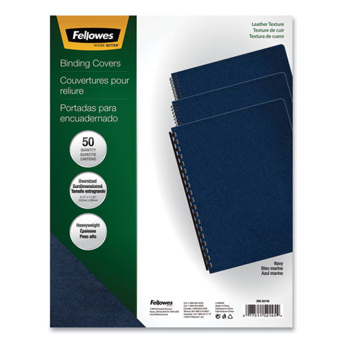 Executive Leather-like Presentation Cover, Round, 11-1-4 X 8-3-4, Navy, 50-pk