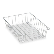 Load image into Gallery viewer, Wire Desk Tray Organizer, 1 Section, Letter Size Files, 10&quot; X 14.13&quot; X 3&quot;, Silver
