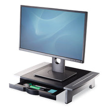 Load image into Gallery viewer, Office Suites Standard Monitor Riser, For 21&quot; Monitors, 19.78&quot; X 14.06&quot; X 4&quot; To 6.5&quot;, Black-silver, Supports 80 Lbs
