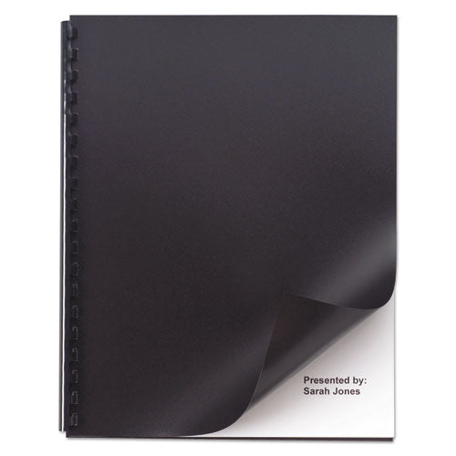 Opaque Plastic Presentation Binding System Covers, 11 X 8 1-2, Black, 50-pack
