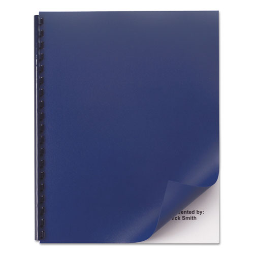 Opaque Plastic Presentation Binding System Covers, 11 X 8 1-2, Navy, 50-pack