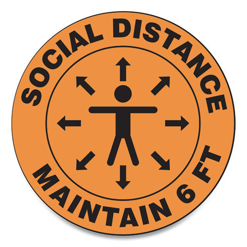 Slip-gard Social Distance Floor Signs, 12