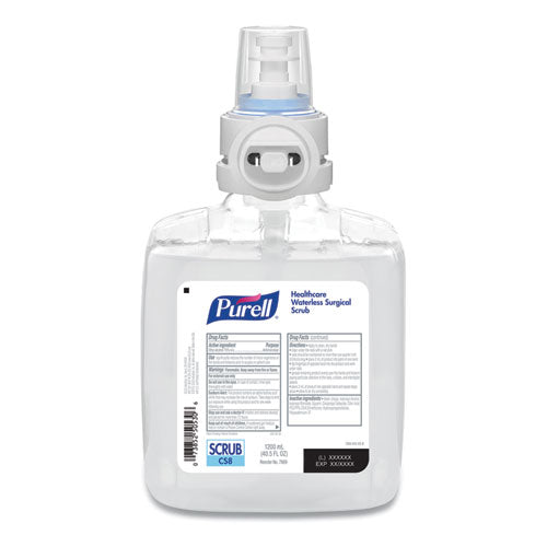 Waterless Surgical Scrub Gel Hand Sanitizer, 1,200 Ml Refill Bottle, For Cs-8 Dispenser, 2-carton