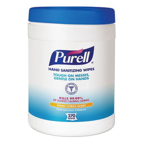 Sanitizing Hand Wipes, 6 X 6 3-4, White, 270 Wipes-canister
