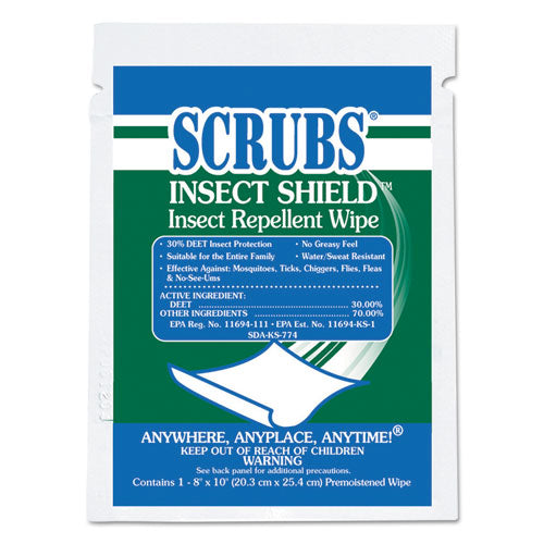 Insect Shield Insect Repellent Wipes, 8 X 10, White, 100-carton