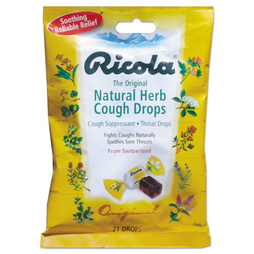 Cough Drops, Natural Herb, 21 Drops-bag