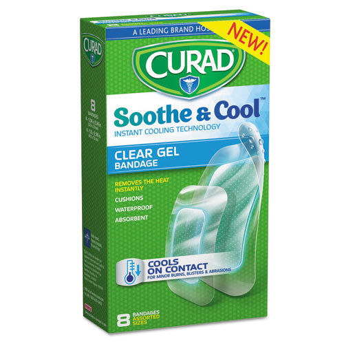 Soothe And Cool Clear Gel Bandages, Assorted, Clear, 8-box