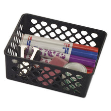 Load image into Gallery viewer, Recycled Supply Basket, 6.125&quot; X 5&quot; X 2.375&quot;, Black, 3-pack
